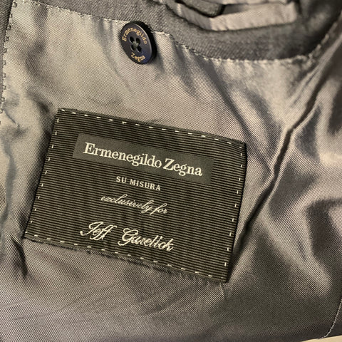 ERMENEGILDO ZEGNA Chest Size 40 Grey Heather Wool Notch Lapel 32 34 Suit