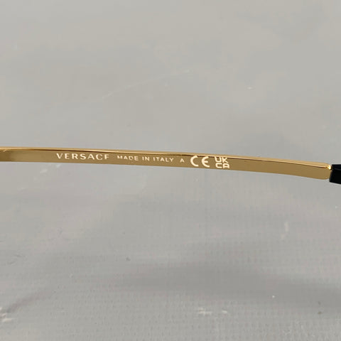 VERSACE Gold Black Metal Readers Frames