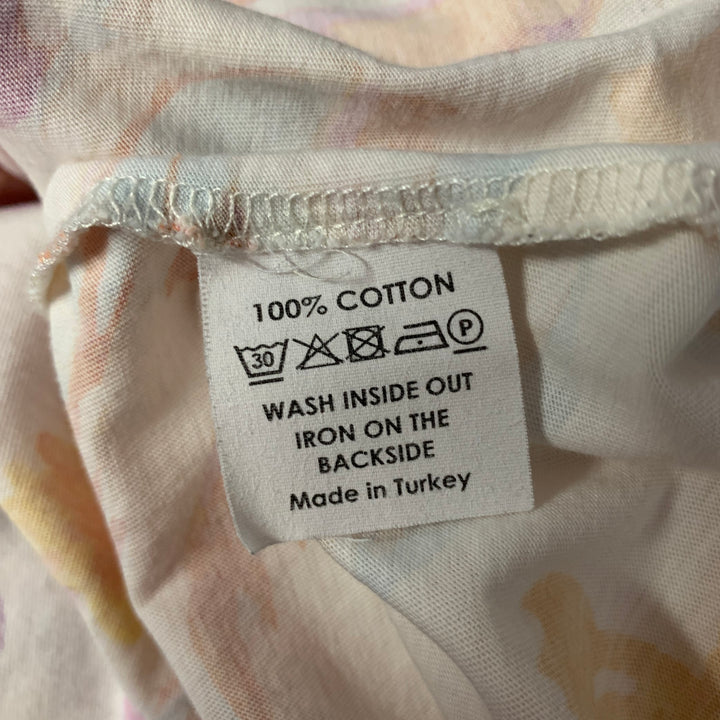 DRIES VAN NOTEN Size XS Pink Orange Cotton Floral T Shirt