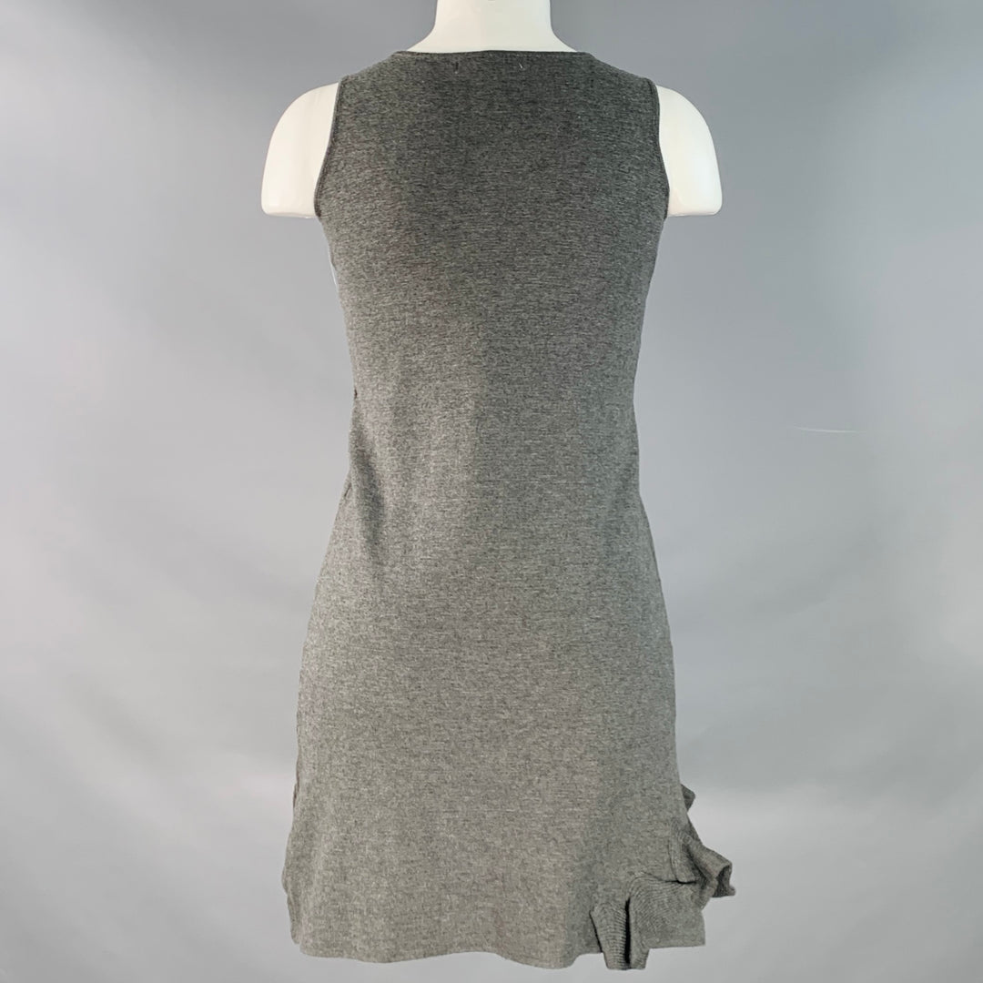 RED VALENTINO Size S Grey Wool Blend Sleeveless Rosette Appliques Dress