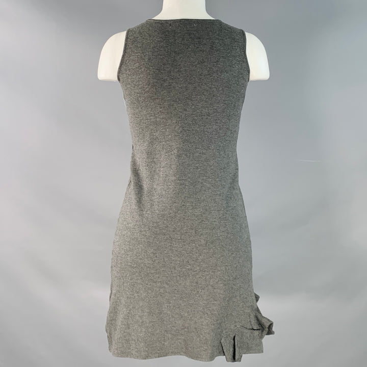 RED VALENTINO Size S Grey Wool Blend Sleeveless Rosette Appliques Dress