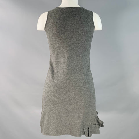 RED VALENTINO Size S Grey Wool Blend Sleeveless Rosette Appliques Dress
