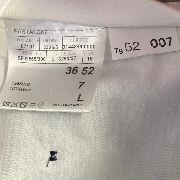 CANALI Size 36 Navy Brown Wool Flat Front Dress Pants