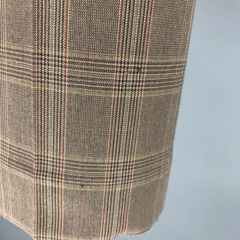 MARTIN MARGIELA Size 30 Taupe Plaid Cotton Blend Button Fly Dress Pants
