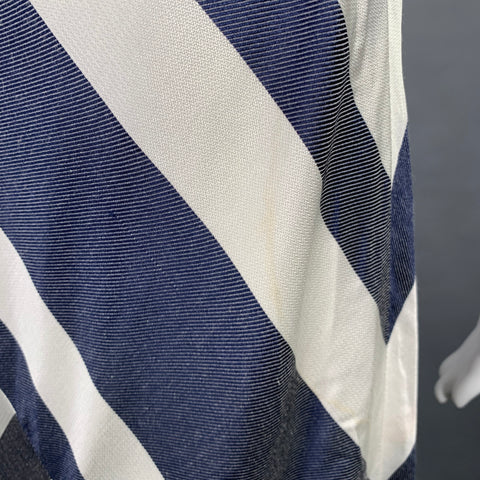 TRINA TURK Size 8 Blue White Acetate Blend Stripe Halter Dress