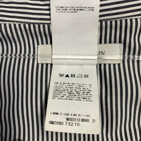Chemise en coton à manches longues à rayures noires et blanches cloutée PIERRE BALMAIN Taille M