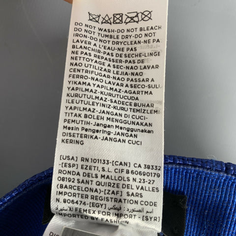 Z ZEGNA Size L Blue Textured Rayon Hats