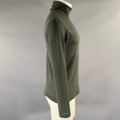 DANIEL CLEARY Size M Green Grey Knit Wool Turtleneck Pullover