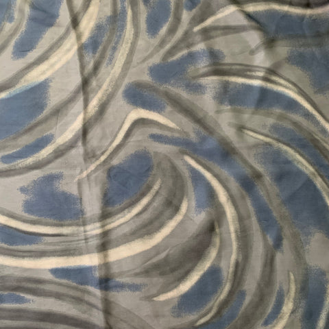 GIORGIO ARMANI Écharpe Châle en Soie Marbrée Gris Marine