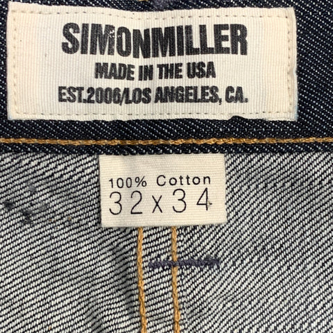 Jeans en coton indigo bleu à braguette boutonnée SIMON MILLER Taille 32