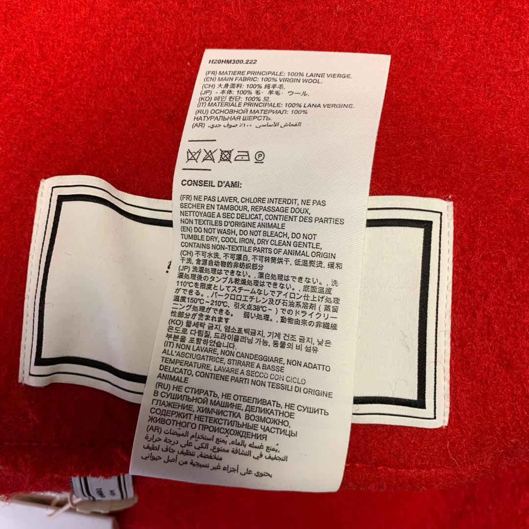 AMI by ALEXANDRE MATTIUSSI Size S Red Textured Virgin Wool Coat