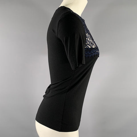 ST. JOHN COLLECTION Size P Black Navy Viscose  Spandex T Shirt Dress Top