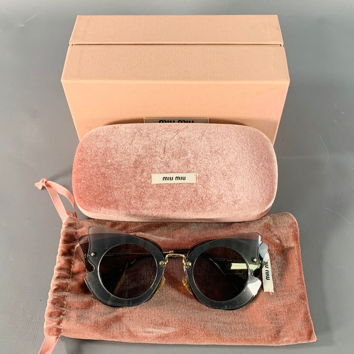 MIU MIU Grey Charcoal Butterfly Acetate Sunglasses