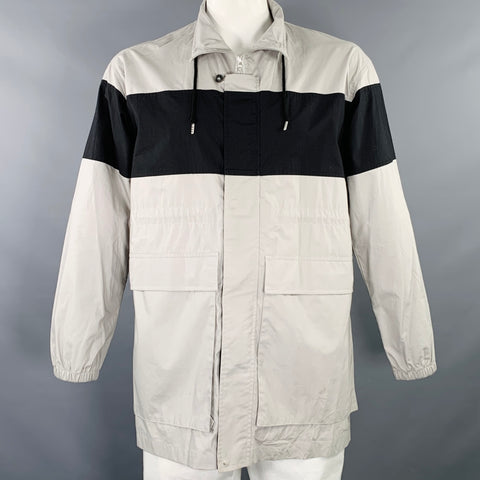 Blouson coupe-vent JOHN ELLIOTT Saison neuf taille L coton rayé gris noir