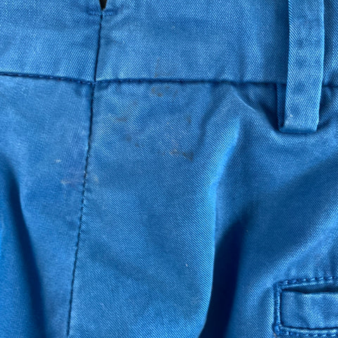 LANVIN Size 32 Blue Solid Cotton Tapered Casual Pants