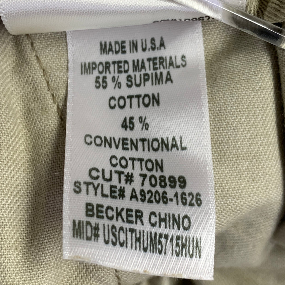 AGOLDE Size 26 Becker Chino Green Olive Cotton Twill Pleated Baggy Tapered Jeans