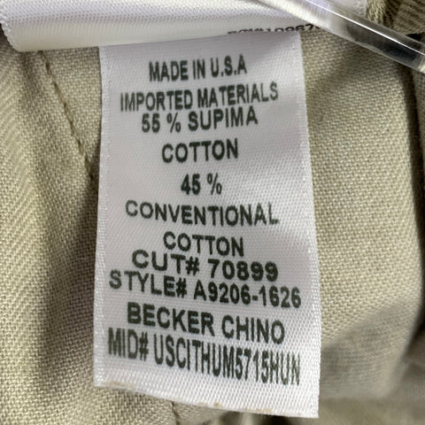 AGOLDE Size 26 Becker Chino Green Olive Cotton Twill Pleated Baggy Tapered Jeans