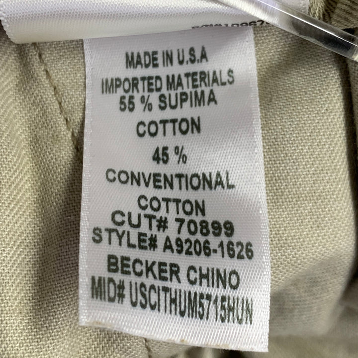 AGOLDE Size 26 Becker Chino Green Olive Cotton Twill Pleated Baggy Tapered Jeans