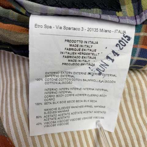 ETRO Size 48 Cream Beige Seersucker Cotton Sport Coat