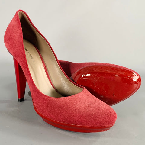 BOTTEGA VENETA Size 6.5 Burgundy Suede Platform Heels Pumps