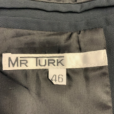 MR TURK Size 46 Navy Triacetate Contrast Trim Single Breasted Sport Coat