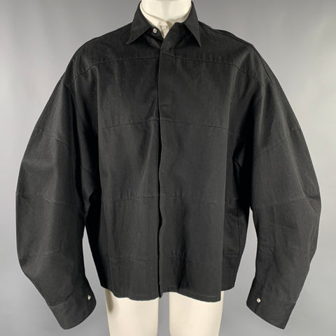 ALMOSTBLACK One Size Black Hand Painted Cotton Oversized Sport Coat