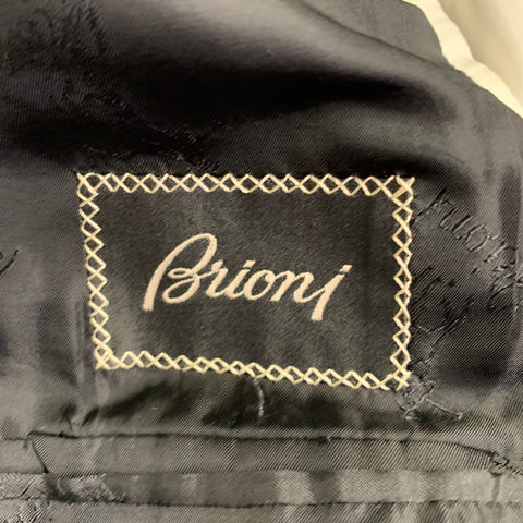 BRIONI Size 46 Black Wool Tuxedo Peak Lapel Sport Coat