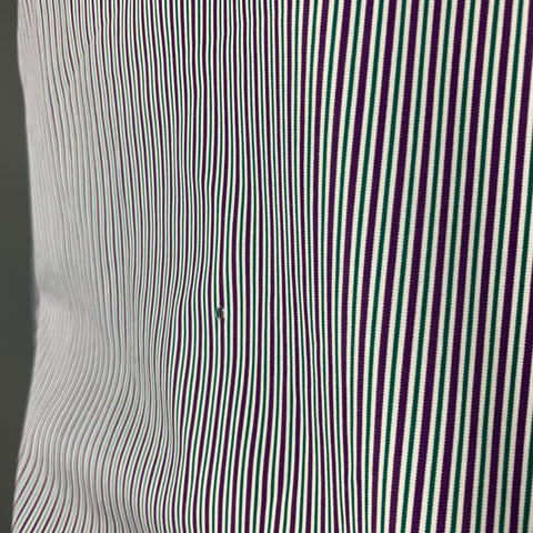 POLO by RALPH LAUREN Size M Purple White Green Stripe Cotton Long Sleeve Shirt