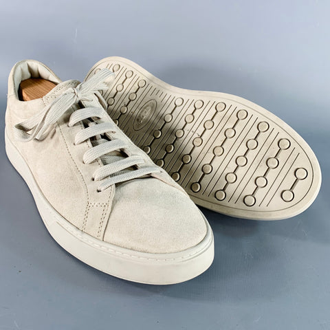 TOD'S Size 11 Grey Suede Low Top Rubber Sole Sneakers
