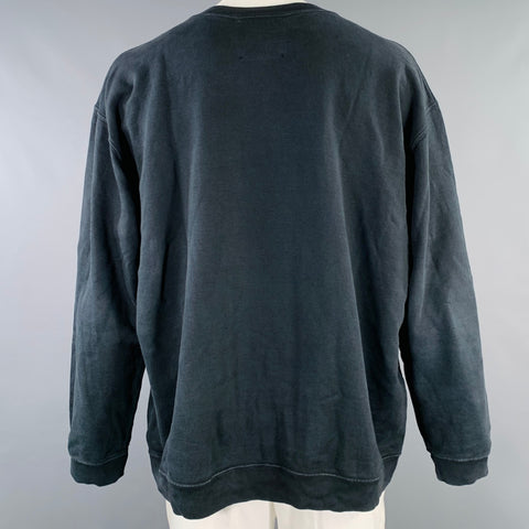 CAMP HIGH COLLECTIVE Size XXL Black Cream Logo Print Crew Neck Sweatshirt