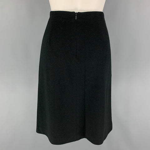 ZION Size 4 Black Cashmere Blend A-Line Skirt