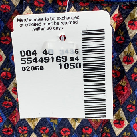 UNGARO Black Red Abstract Floral Silk Tie