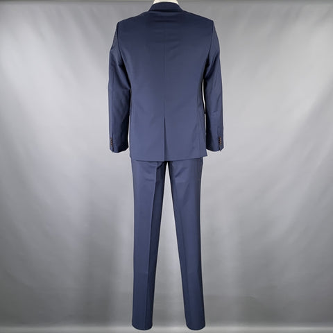 SAND Size 42 Navy Wool Mohair Single Breasted Suit