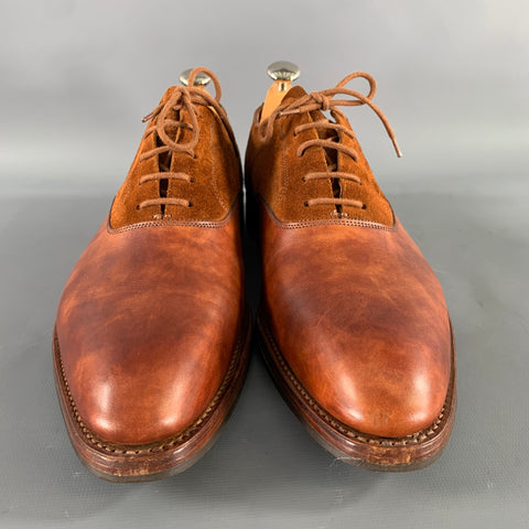 JOHN LOBB Size 9 Camel Leather Pointed Toe Lace Up Shoes