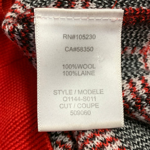 EQUIPMENT Taille S Pull col rond en mélange de laine à carreaux rouge noir blanc