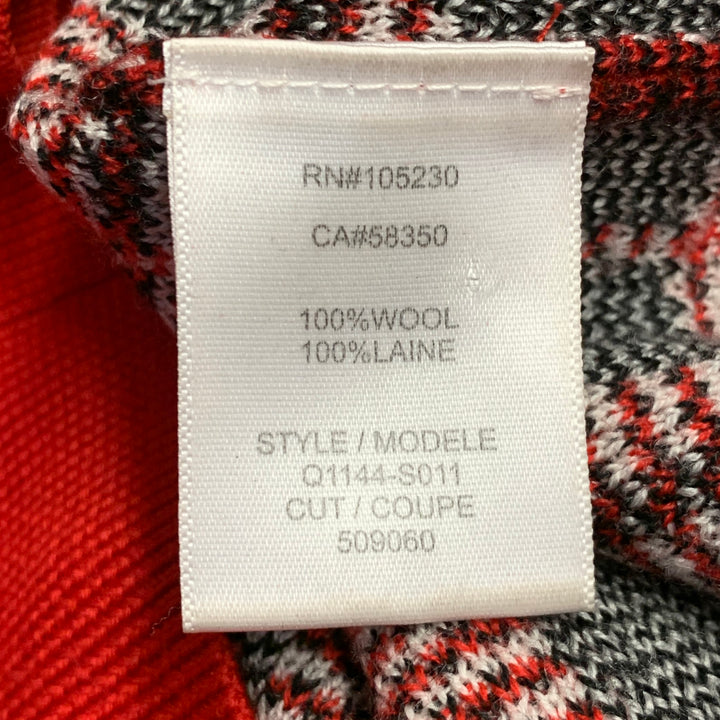 EQUIPMENT Size S Red Black White Wool Blend Plaid Crew Neck Pullover