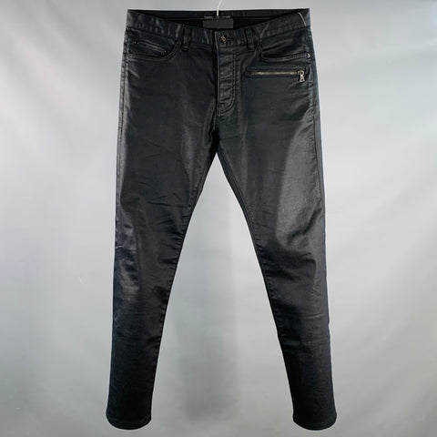 JEAN JOHN VARVATOS Coton mélangé sergé noir taille 32, coupe fuselée, cinq poches