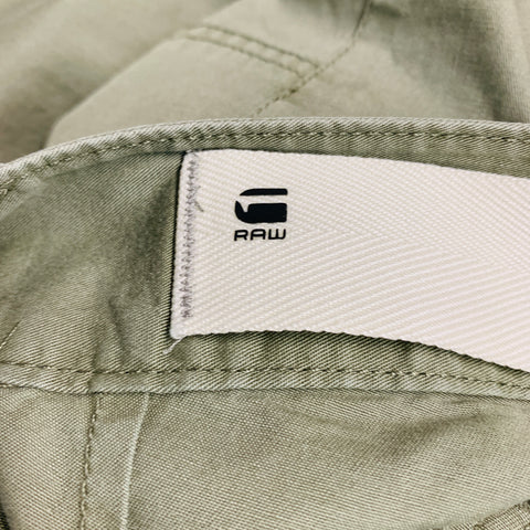 G-STAR Size 36 Olive Solid Cotton Patch Pocket Shorts