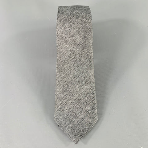DIOR Heather Grey Black Silk Tie