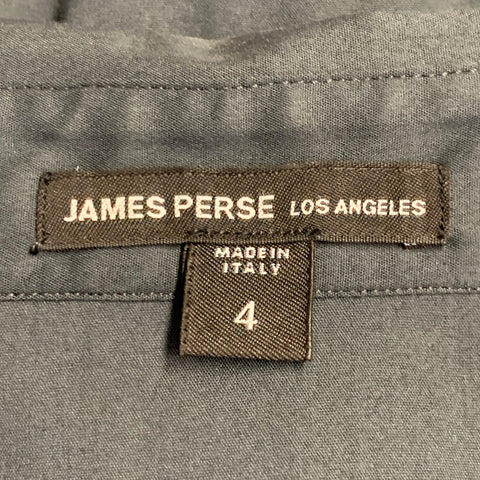 JAMES PERSE Taille XL Chemise à manches longues en coton mélangé anthracite avec découpe