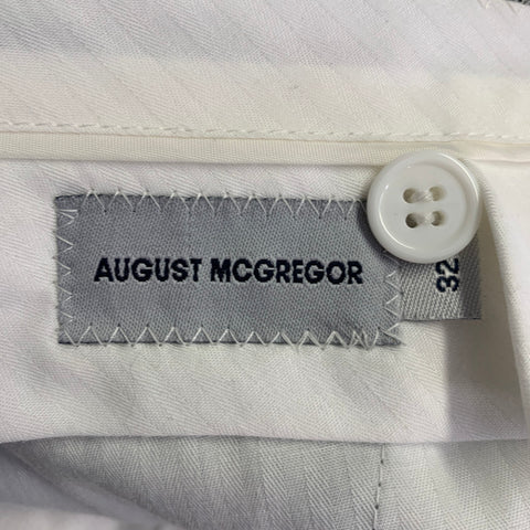 AUGUST MCGREGOR Size 38 Grey Blue Plaid Wool Notch Lapel Suit