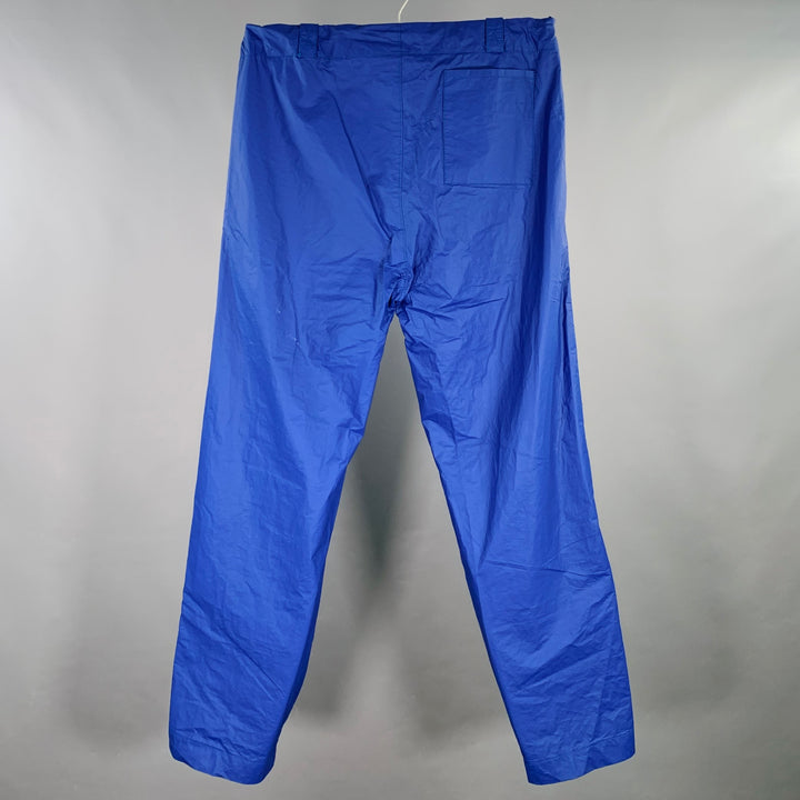 WALTER VAN BEIRENDONCK Size 32 Blue Polyurethane Blend Oversized Cargo Casual Pants