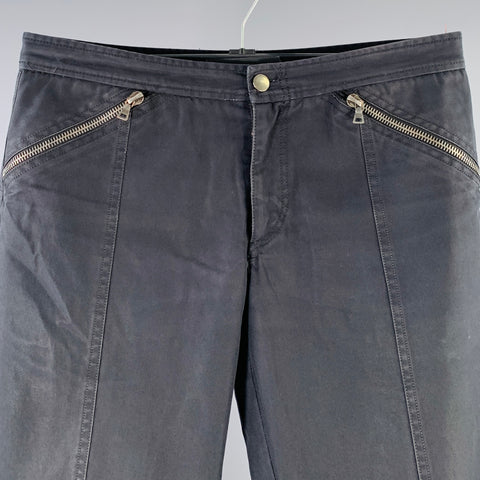 PRADA Size 34 Navy Twill Zip Pockets Casual Pants