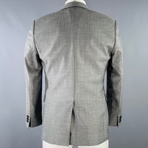 EMPORIO ARMANI Taille 36 Costume à revers en laine et soie unie gris