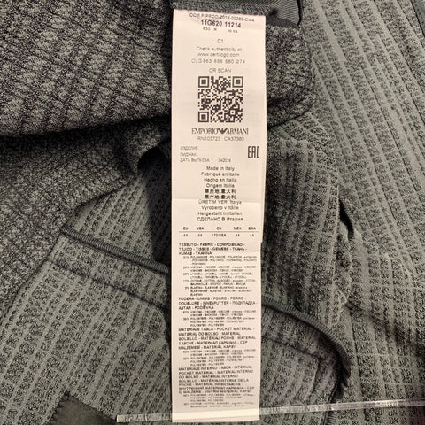 EMPORIO ARMANI Size 34 Grey Charcoal Jacquard Polyamide Blend Sport Coat