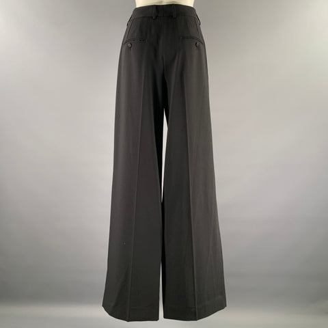 DOLCE & GABBANA Size 10 Black Wool Trouser Cut Pants