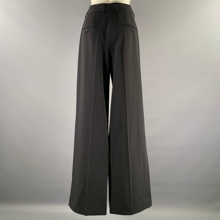 DOLCE & GABBANA Size 10 Black Wool Trouser Cut Pants