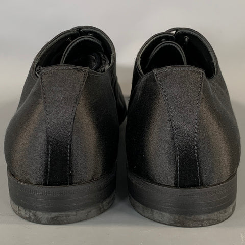 JIL SANDER Size 9 Black Silk Lace Up Lace Up Shoes