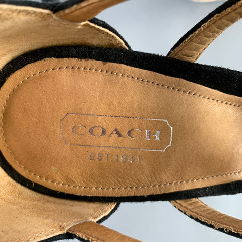 Sandales spartiates Lavania en daim noir COACH, taille 38