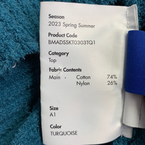 ADER ERROR SS23 Size S Blue White Cut Outs Cotton Blend Terry Oversized Pullover
